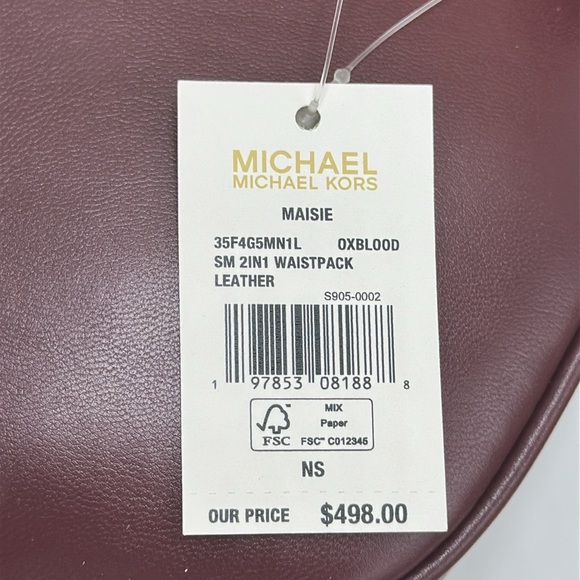 Michael Kors Maisie 2 In 1 Small Leather Waist pack Fanny pack Bag (Oxblood) MK - Picture 16 of 16